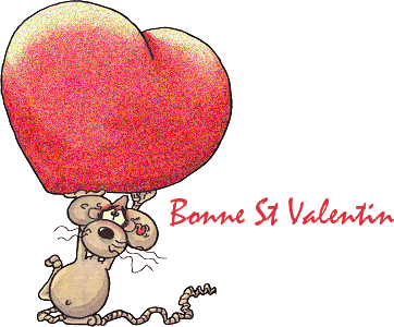 Gif animé bonne Saint Valentin coeur et souris